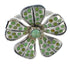 Southwestern Turquoise Inlay Sterling Silver Flower Ring Size 6-1/4 RX59844
